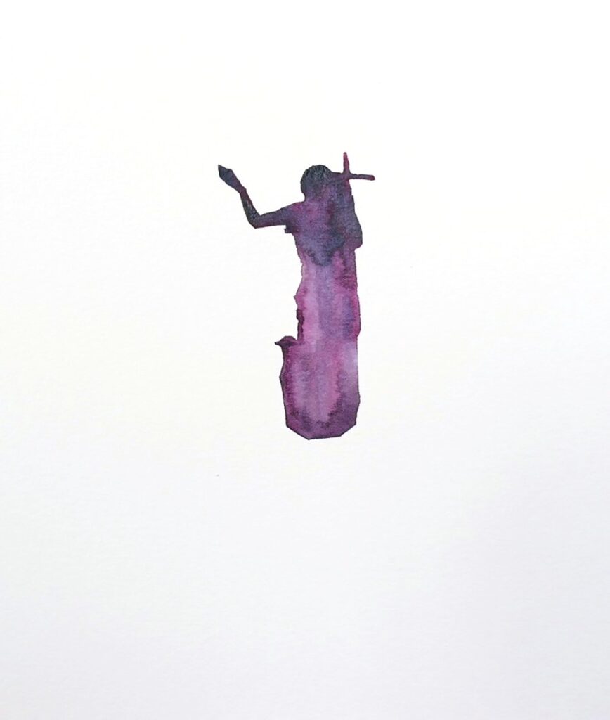 Influencer III, by Lara Ronan, 2023, watercolor on paper