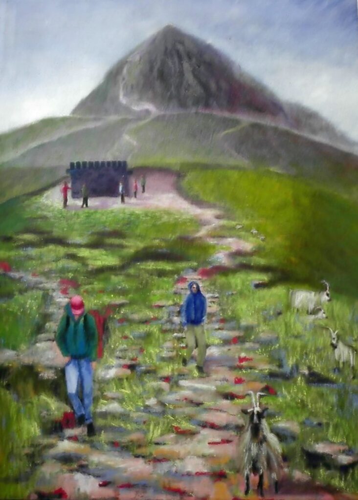 There Remains to Us Yesterday’s Street, and the Thinned Out Loyalty of a Habit, by Lara Ronan, 2023, oil and oil pastel on canvas