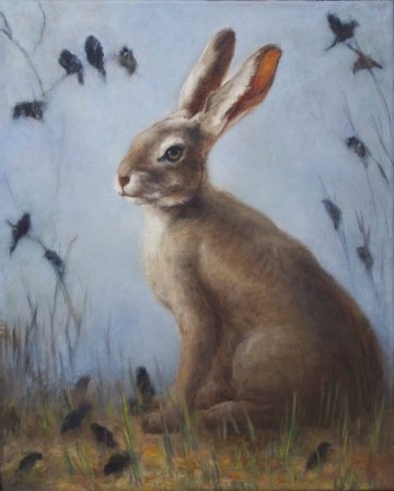 Hare, by Maggie Rose, 2014, Oil on linen
