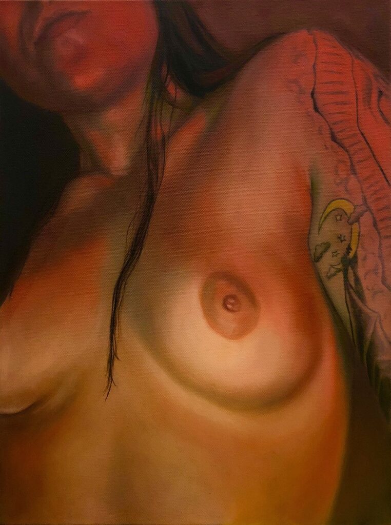 Cameraphone III, by Meg Rossetti, 2019, oil on canvas