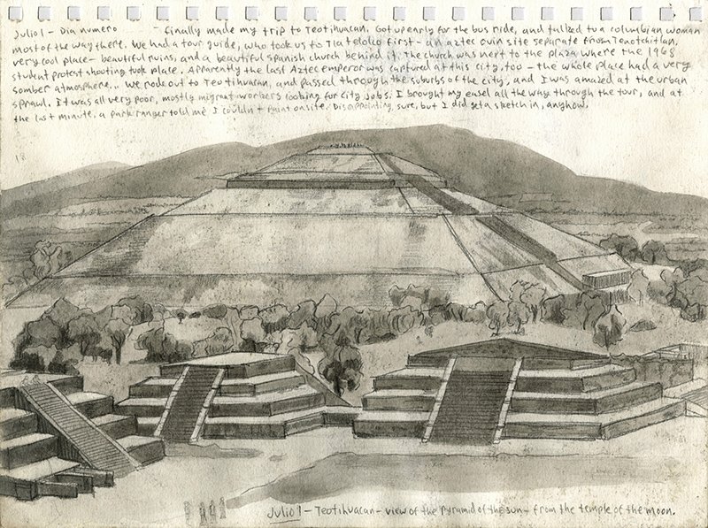 Study of Teothuican, by George Rue, 2015, Graphite and ink on paper