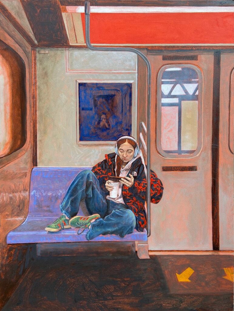 For Free, by Nicola Russell, 2024, oil on panel
