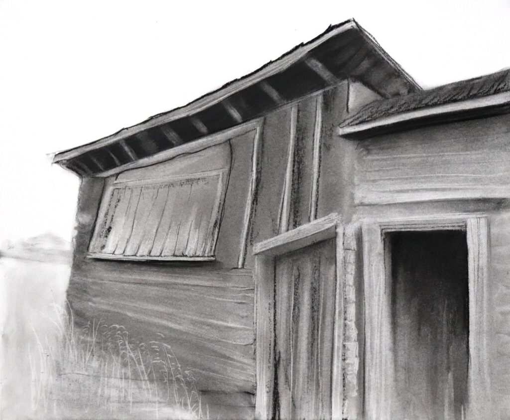 Aperture 2, by Nicholas Sanchez, 2018, Charcoal on paper
