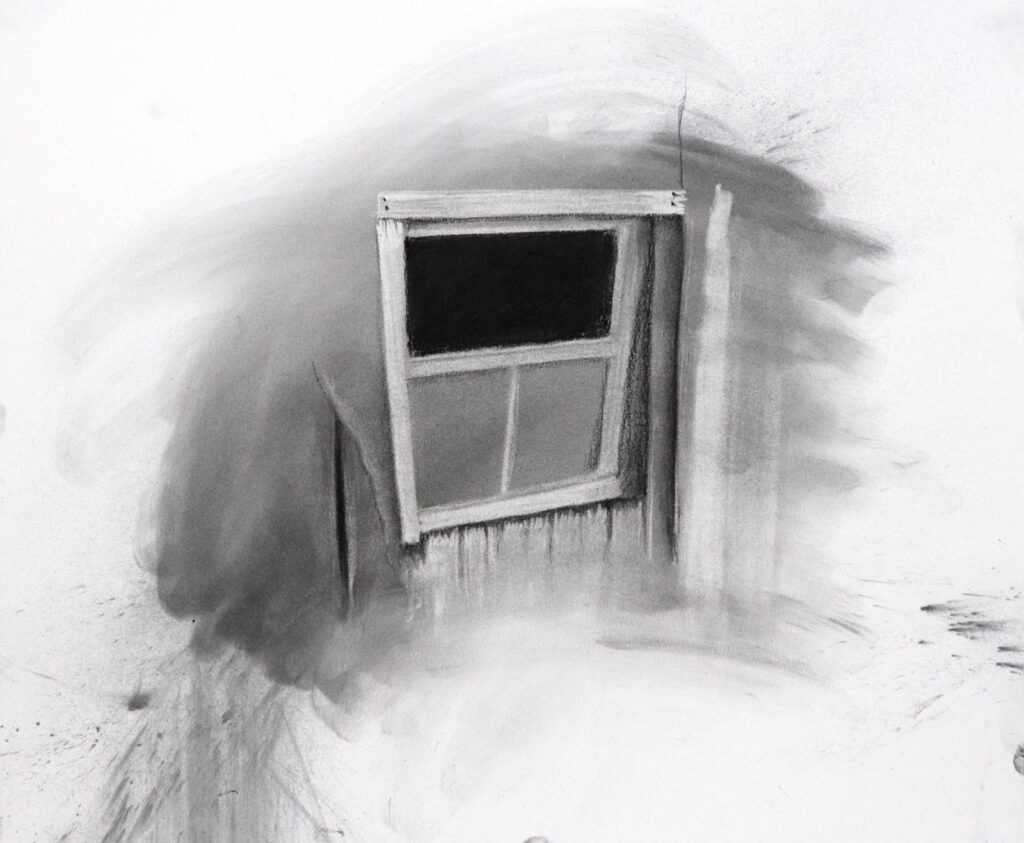 Aperture 4, by Nicholas Sanchez, 2018, Charcoal on paper