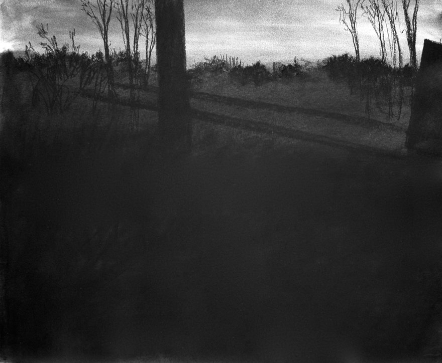 Eclipse 1, by Nicolas V. Sanchez, 2014, Charcoal on paper