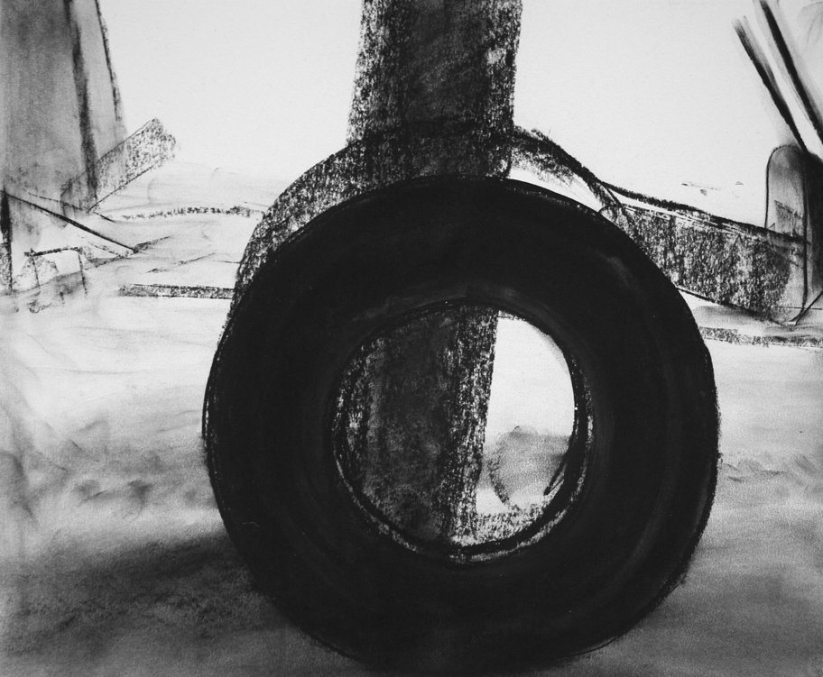 Eclipse 12, by Nicolas V. Sanchez, 2014, Charcoal on paper