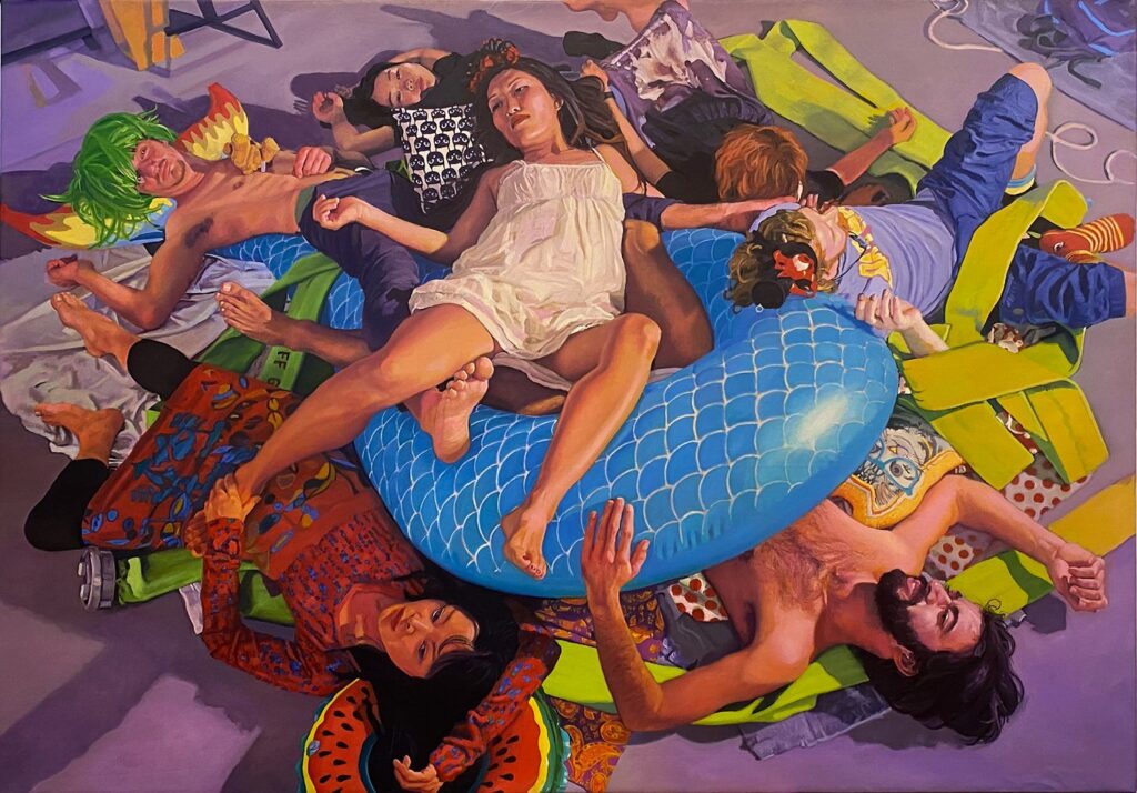 The Raft, by Buket Savci, 2019, oil on canvas