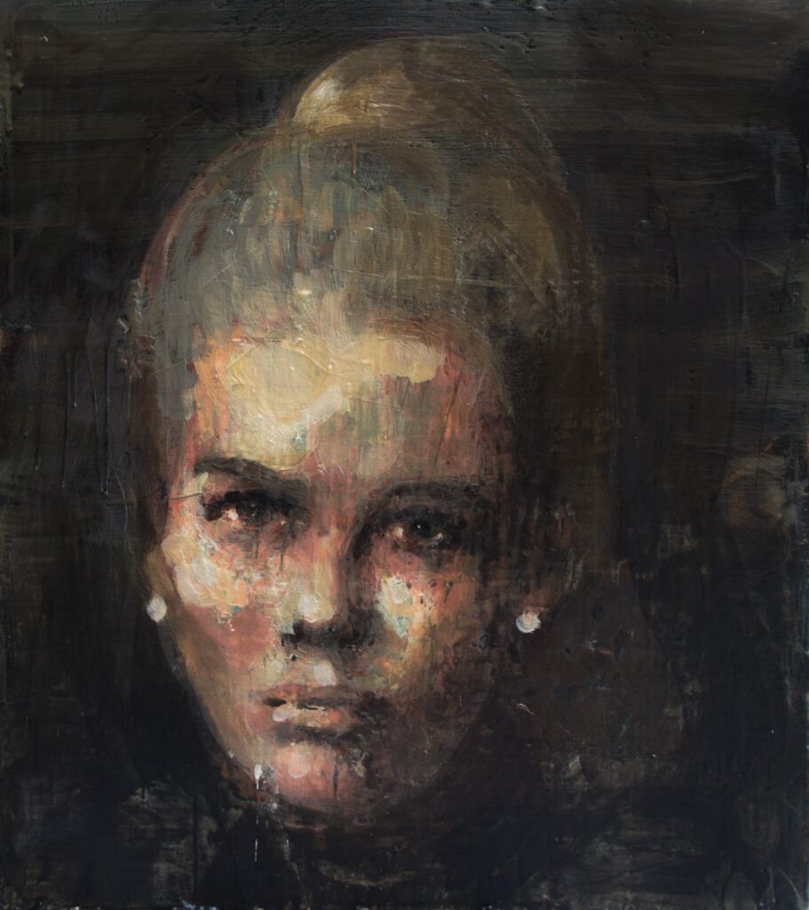 Pretty Baby, by Tony Scherman, 2016, Encaustic on canvas