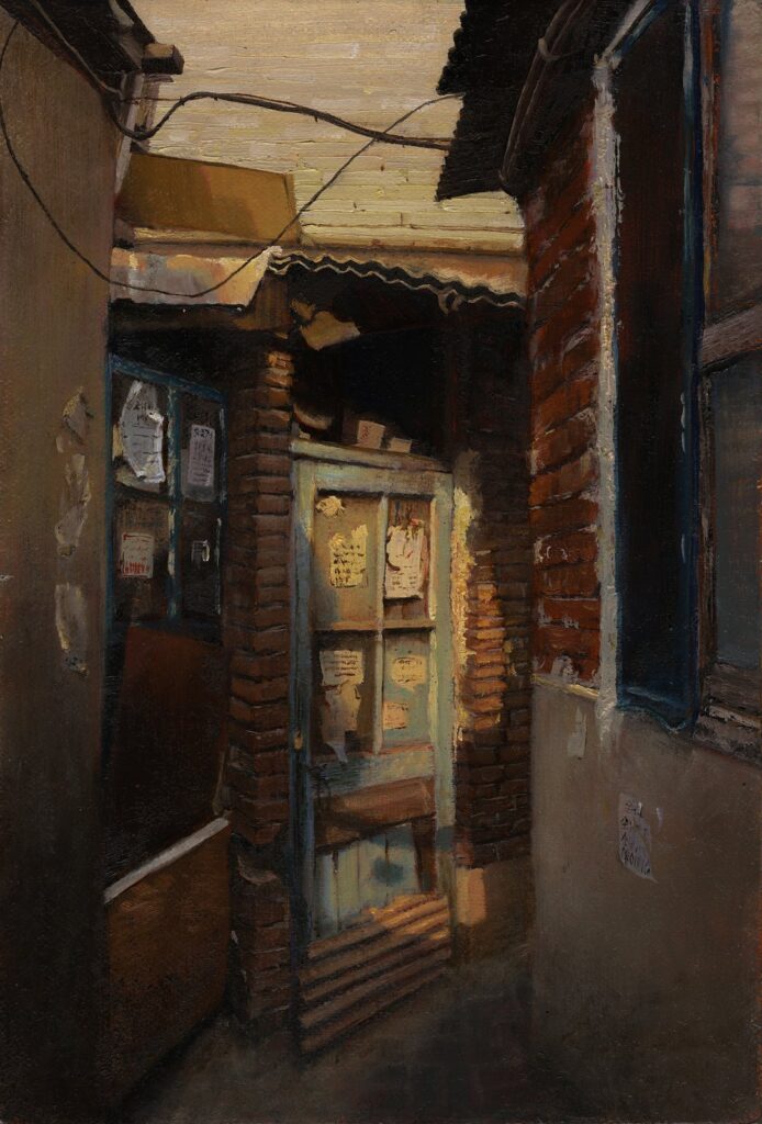 China Study 1, by Taylor Schultek, 2015, Oil on masonite