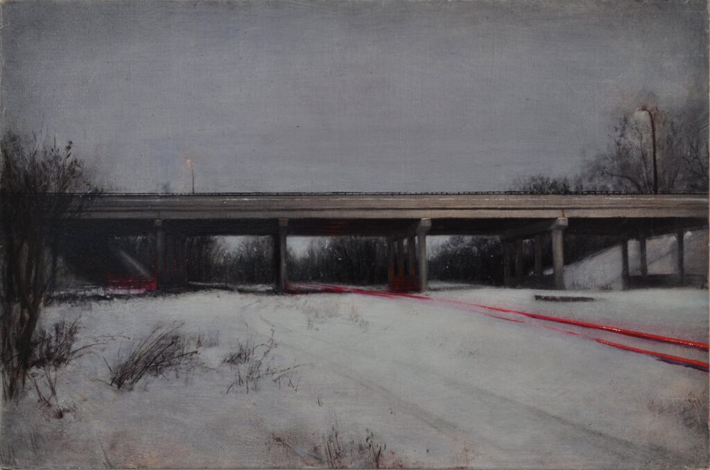 9MFA, by Taylor Schultek, 2016, Oil on board