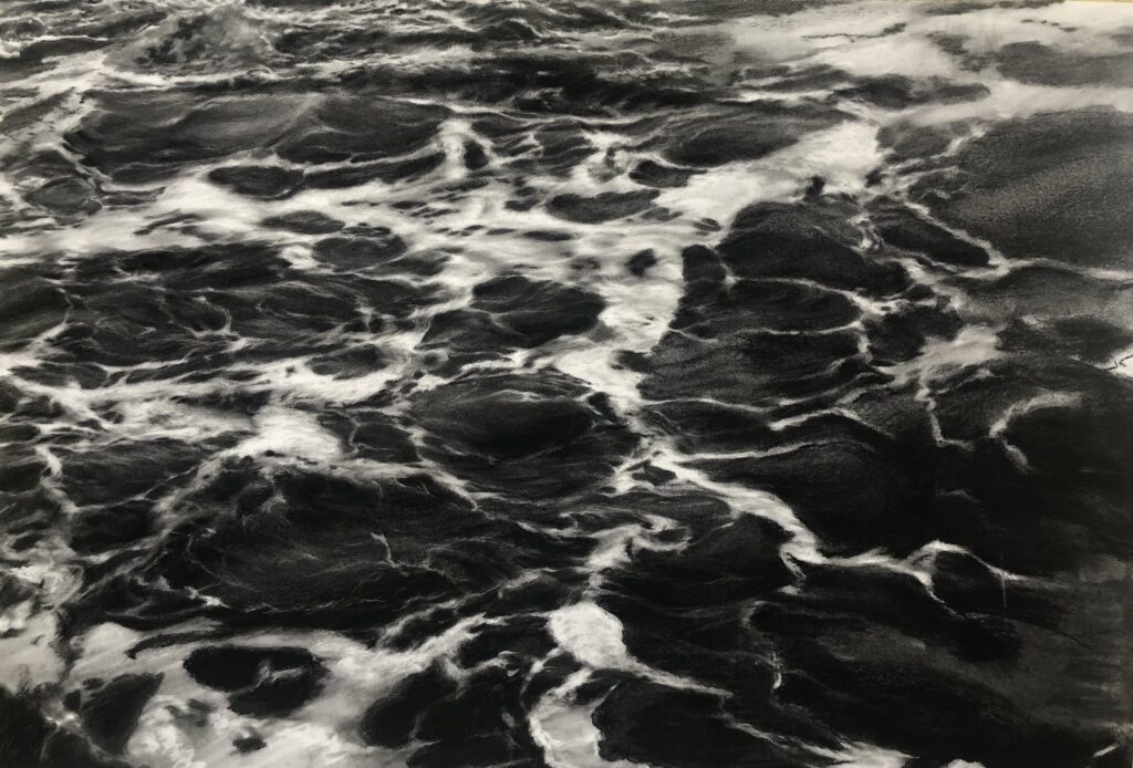 Becoming, by Rohini Sen, 2020, charcoal on paper