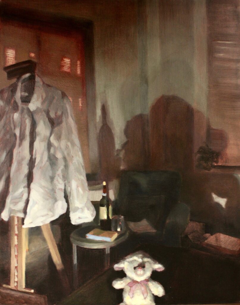 Evening Company, by Rohini Sen, 2020, oil on wood panel