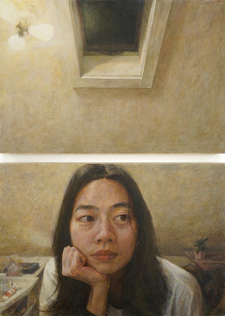 What Are You Looking For?, by Joel Seow, 2022, tempera on panel