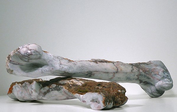 Where We Begin Again, by Stephen Shaheen, 2017, marble and moss