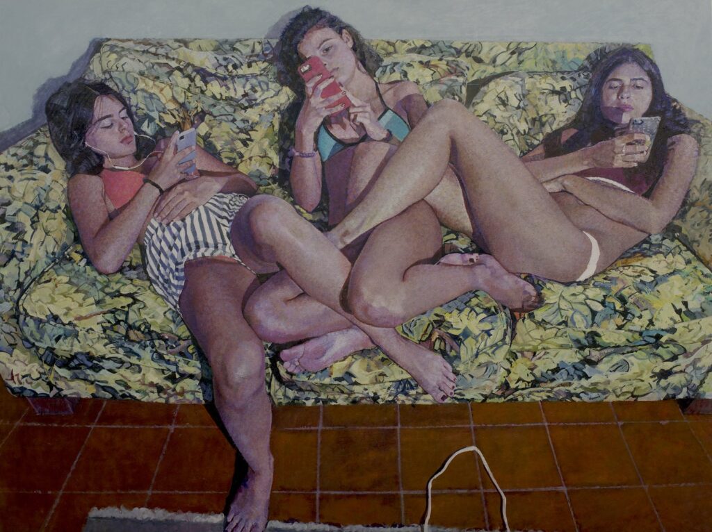 Social Network, by Bernardo Siciliano, 2017, Oil on canvas
