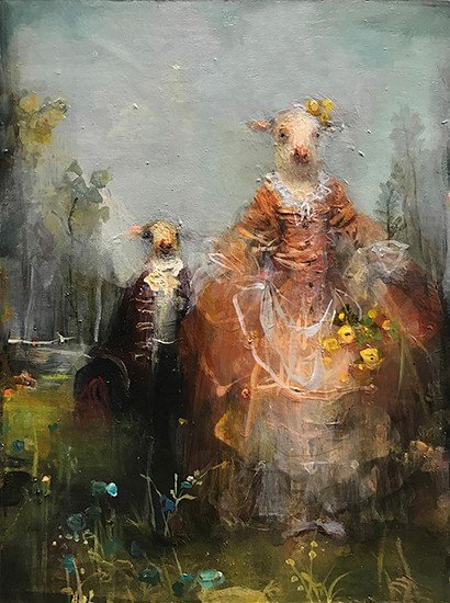 Siblings, by Susan Siegel, 2017, Oil on panel