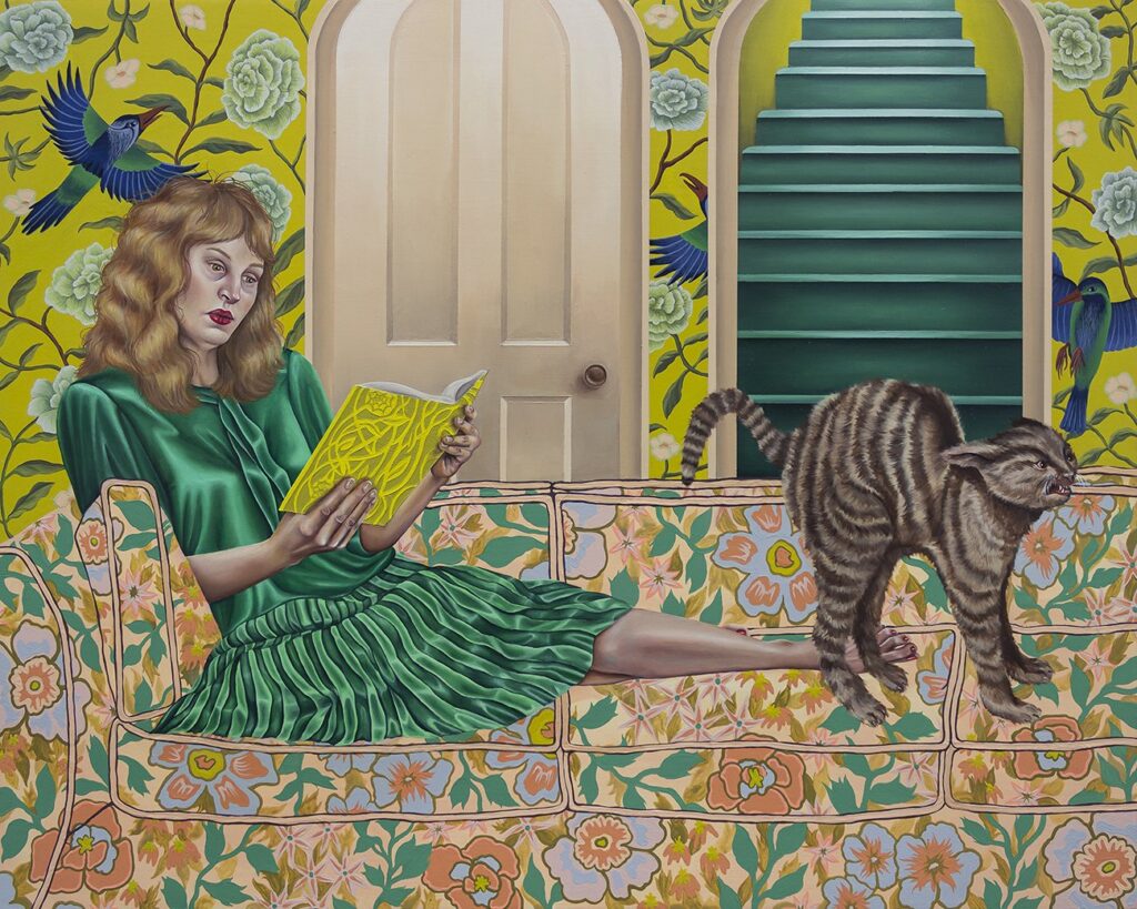 Birdwatching, by Skyler Simpson, 2023, oil on panel