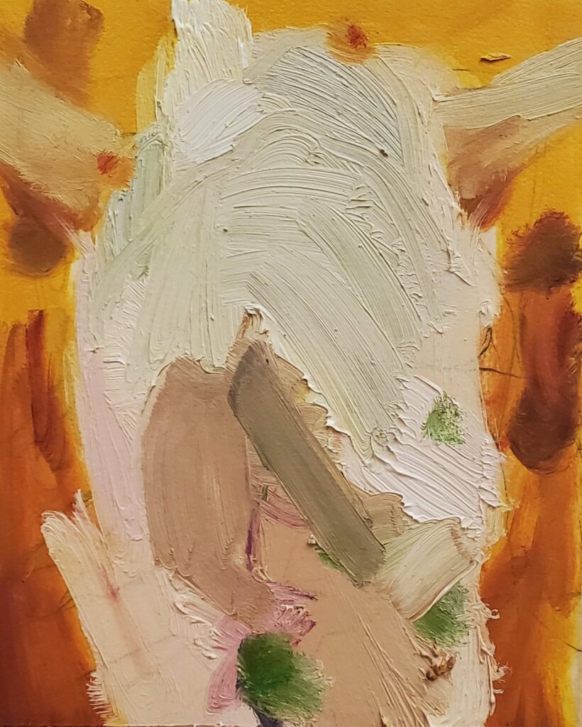 Firelight Series, Composition I, by Zachary Sitrin, 2020, oil on paper