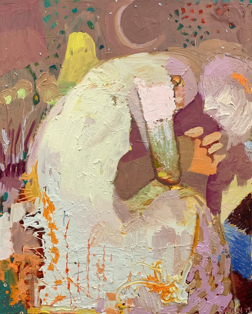 Heads Together, Hands Together, by Zachary Sitrin, 2019, oil on canvas