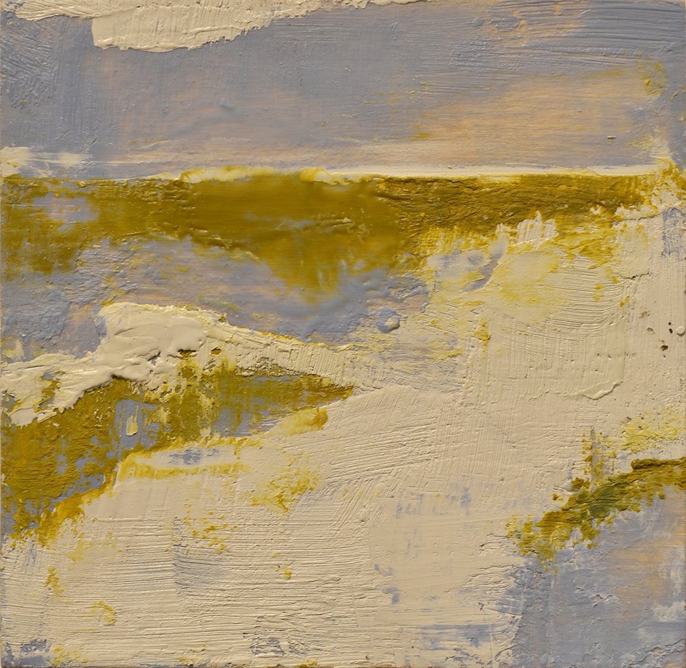 Flatland Mountains, by Alyssa Smith, 2015, Encaustic on panel