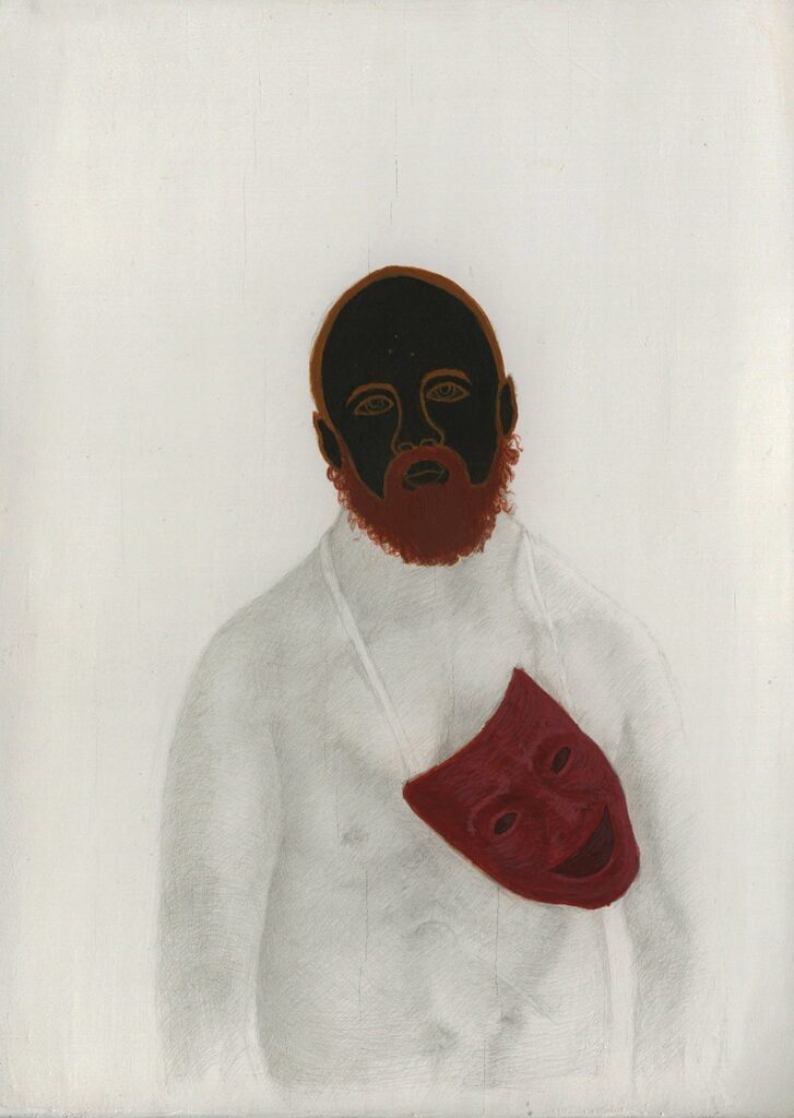 by Darryl Babatunde Smith, 2019, tempera on hand-gessoed panel