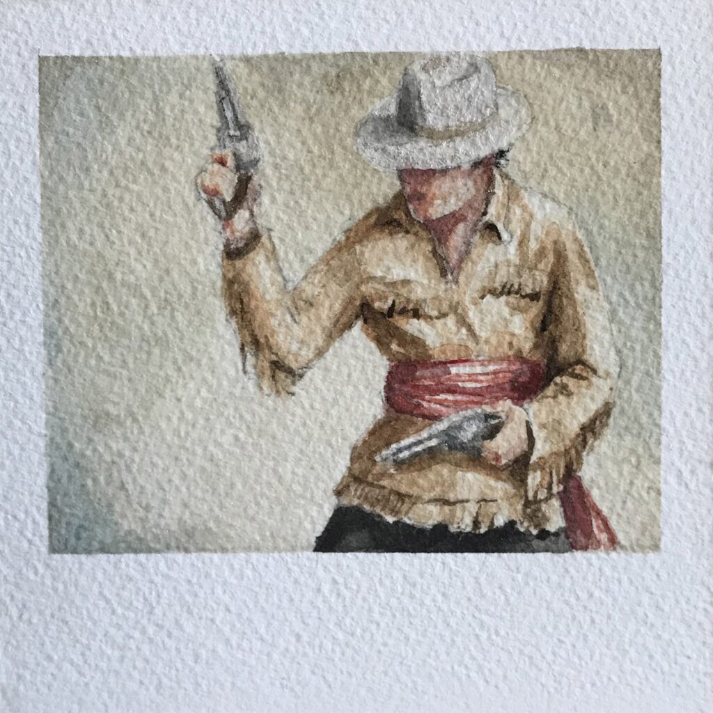 Andy's Polaroid #11, by Jed Smith, 2020, watercolor on paper mounted to panel