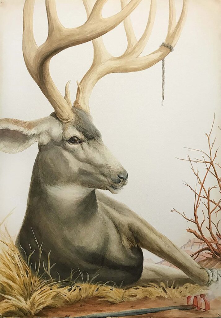 Chynoweth of the Upper Coyote, by Jed Webster Smith, 2022, watercolor on paper mounted to canvas