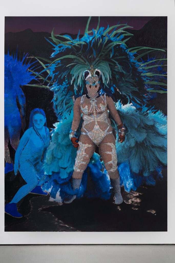 Midnight Blue #2, by Paul Anthony Smith, 2020, oil sticks, acrylic gouache, spray paint mounted on museum board and sintra panel