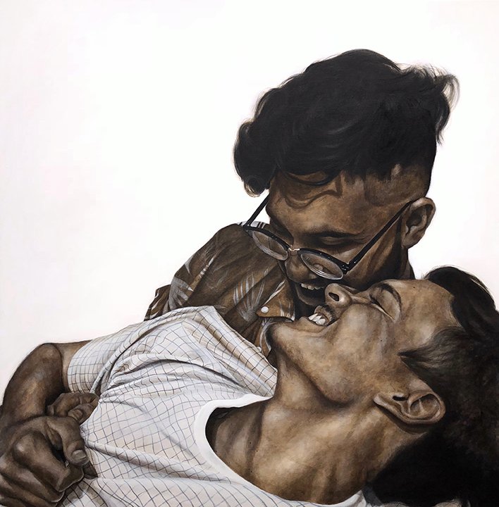 Erickson and Gabe, by Andrew Snow, 2017, acrylic on canvas