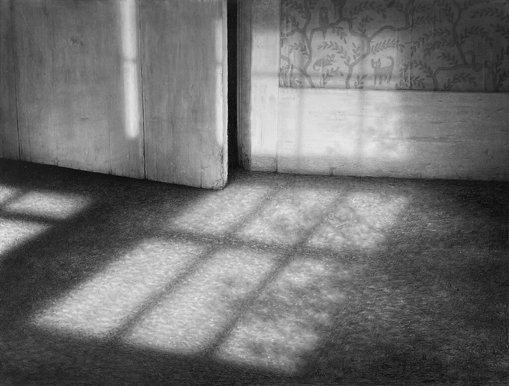 What Lies Here Is Steadfast, by Kylee Snow, 2022, graphite on gessoed panel