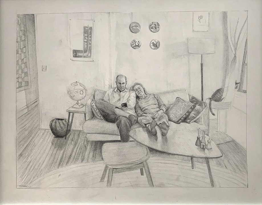 Jack and Jane, by Ruby Stenhouse, 2022, graphite on paper