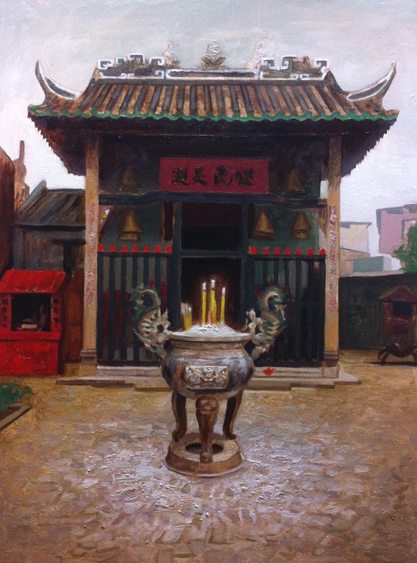 Na Tcha Temple, by Steve Forster, 2013, oil on canvas