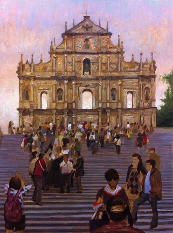 Ruins of St. Paul's, by Steve Forster, 2013, oil on canvas