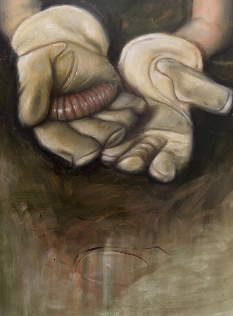 Grub, by Brendan Sullivan, 2017, Oil on wood