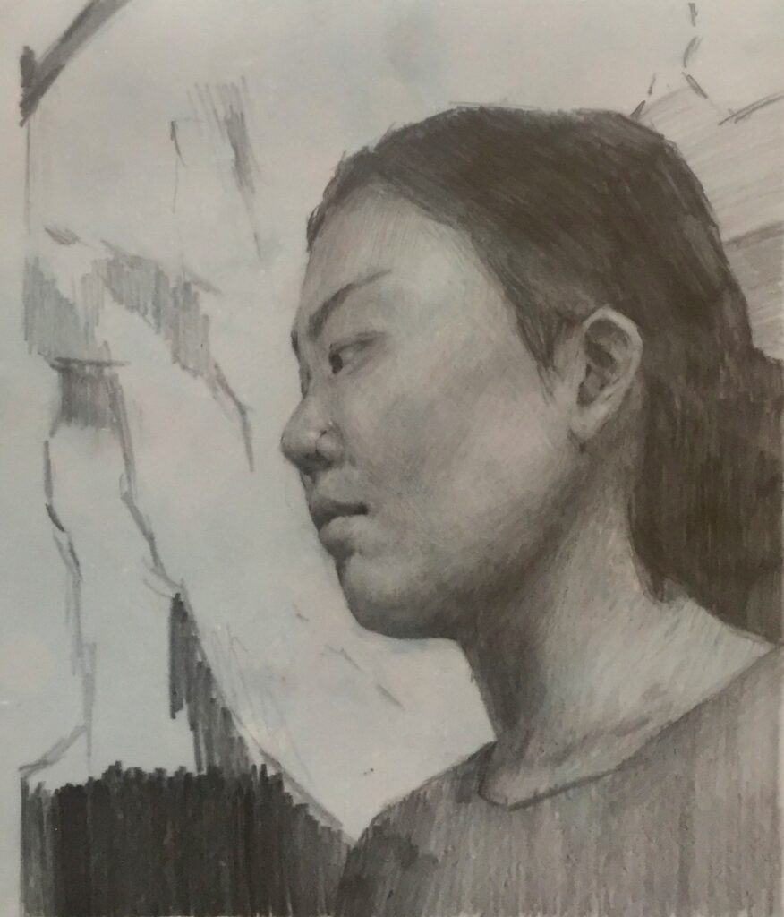 Anna, by Natalie Terenzini, 2019, graphite on Mylar