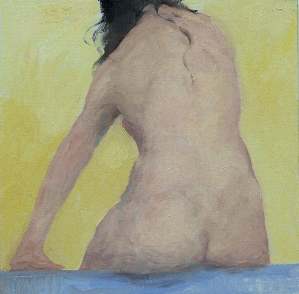 Bather One, by Natalie Terenzini, 2019, oil on linen mounted to panel