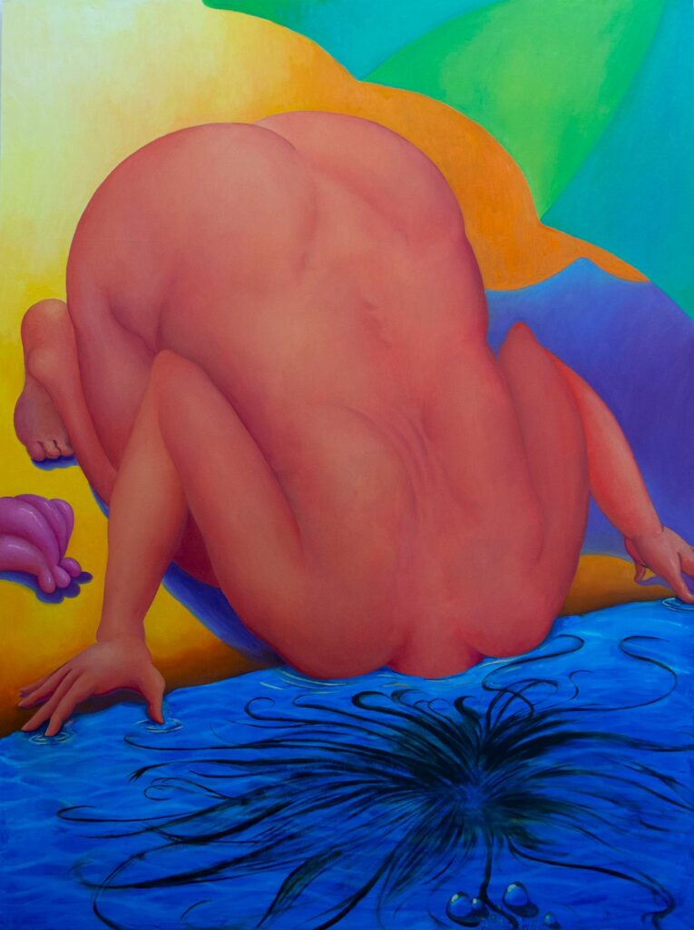Bottoms Up, by Natalie Terenzini, 2020, oil on panel