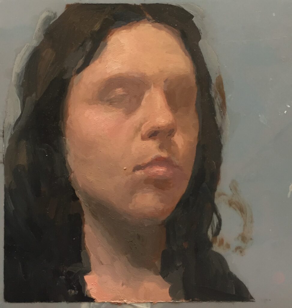 Self-Portrait, by Natalie Terenzini, 2019, oil on Mylar