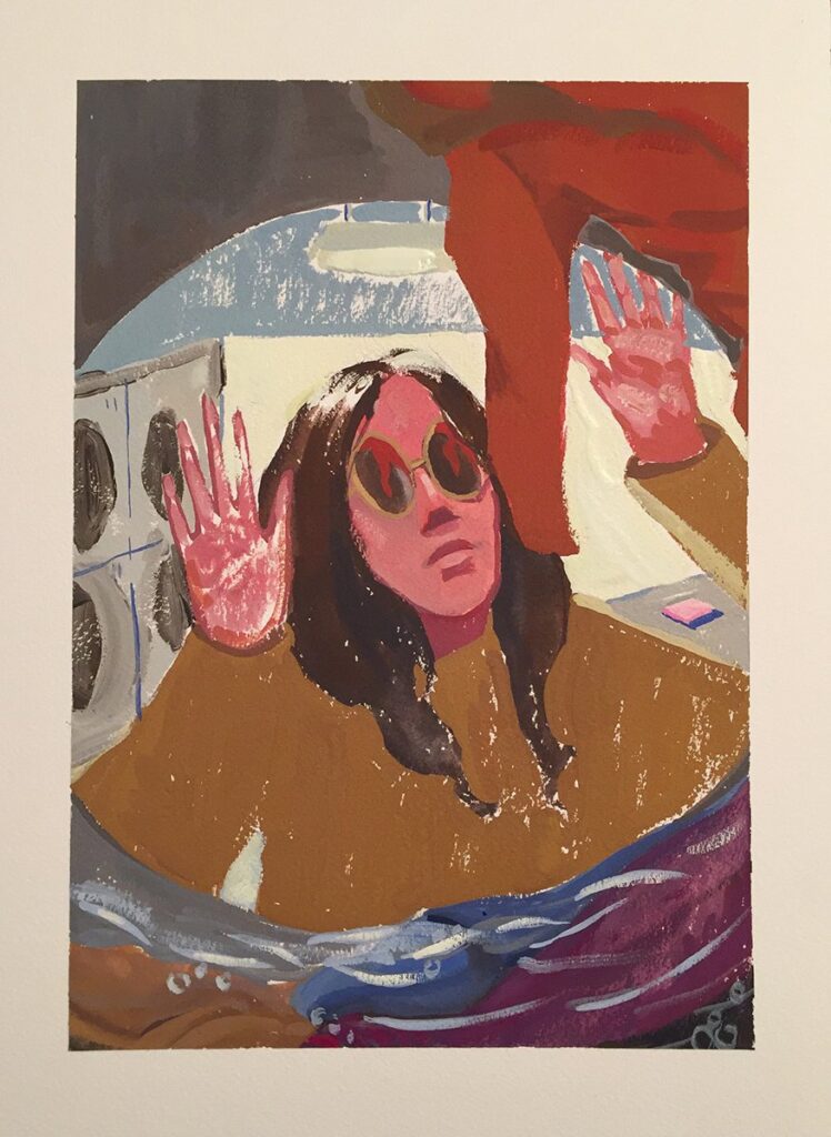Spin Cycle, by Natalie Terenzini, 2020, gouache on paper