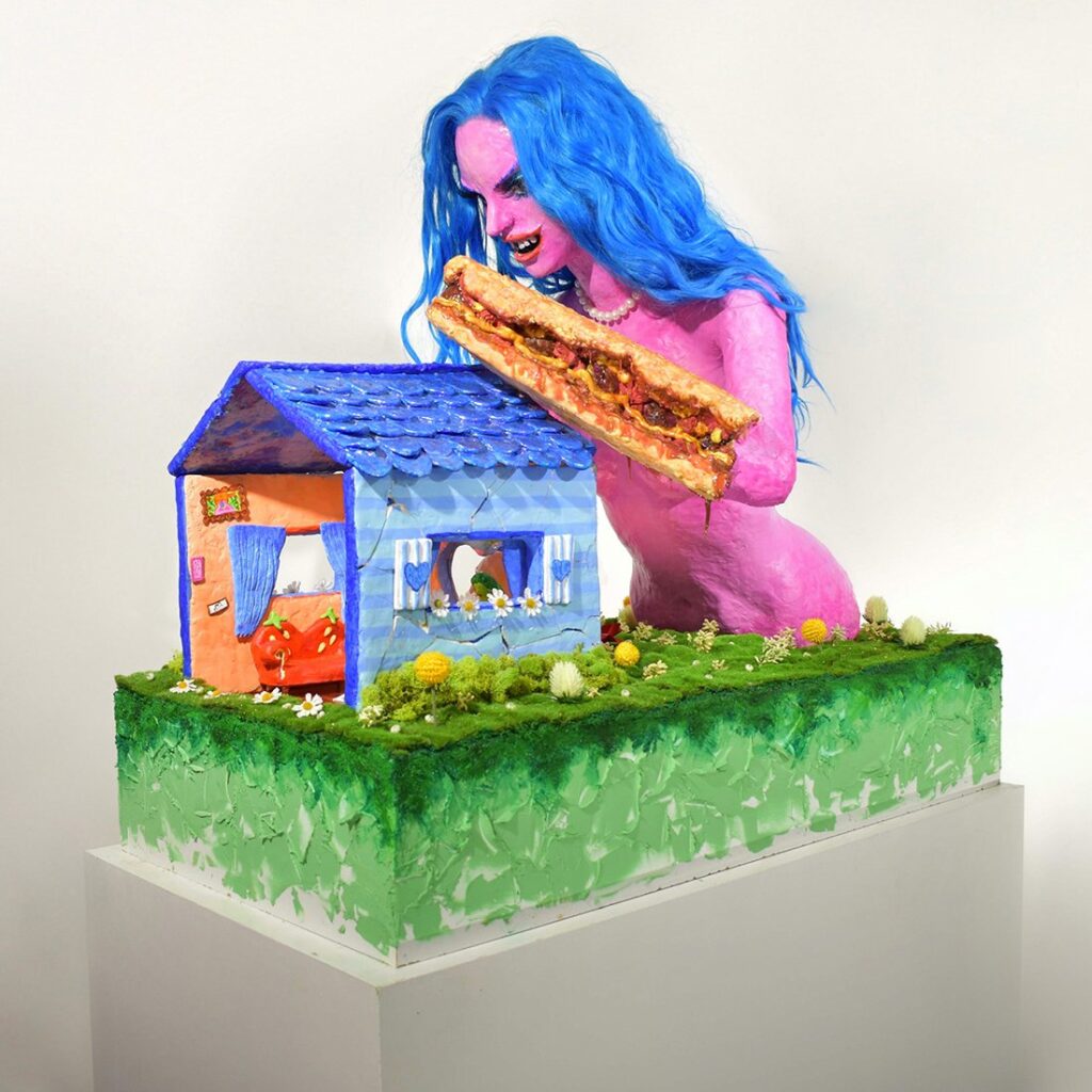If I Can’t Have Love I Want Power, by Arielle Tesoriero, 2022, wood, metal, Styrofoam, plastic, silicone, plaster, resin, foam, epoxy clay, paper clay