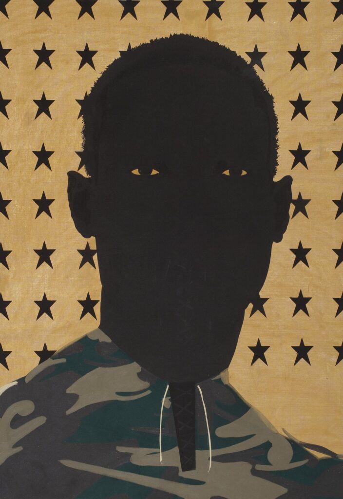 Selves Portrait, by Phillip Thomas, 2015, Oil and mixed media on canvas