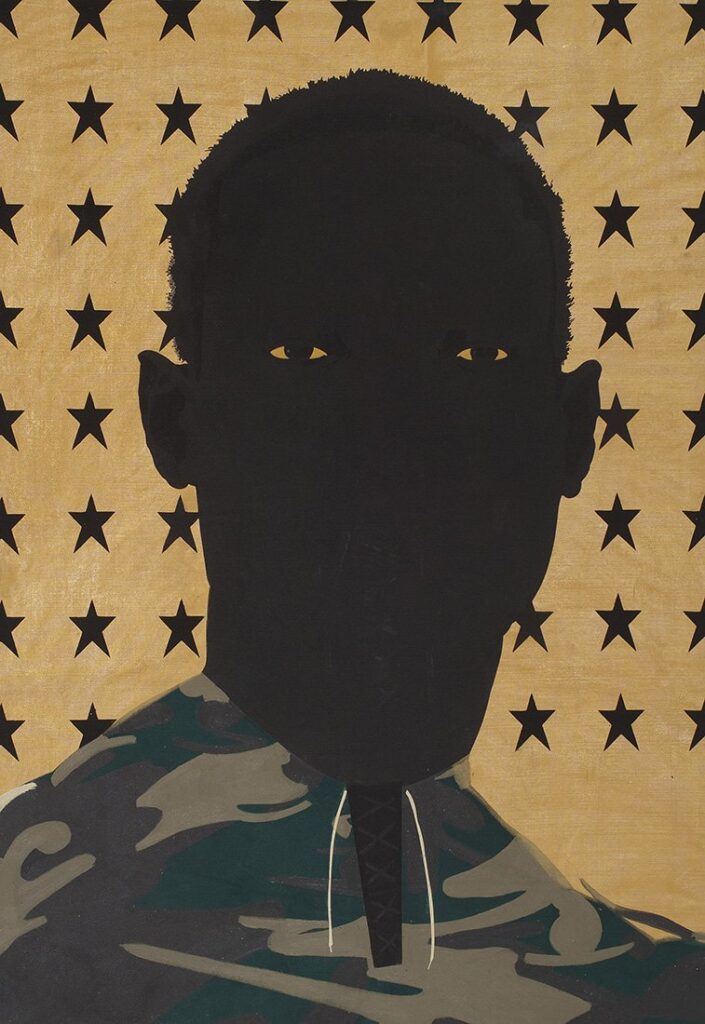 Selves Portrait, by Phillip Thomas, 2015, Oil and mixed media on canvas