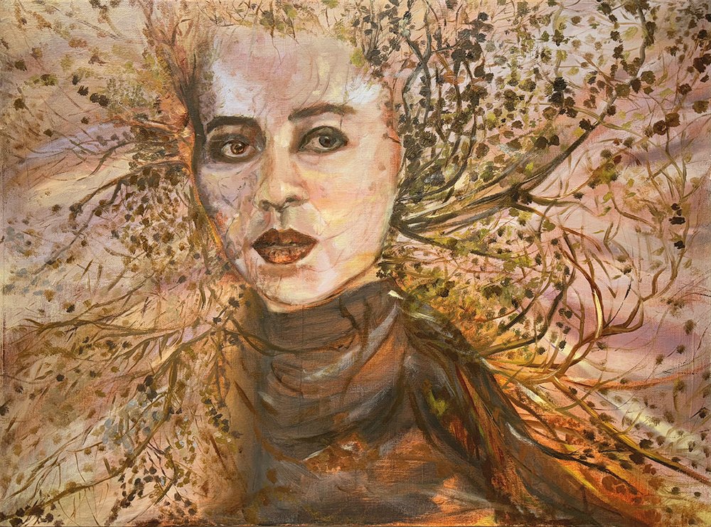 Self-Portrait, by Debmin Torres, 2024, oil on linen