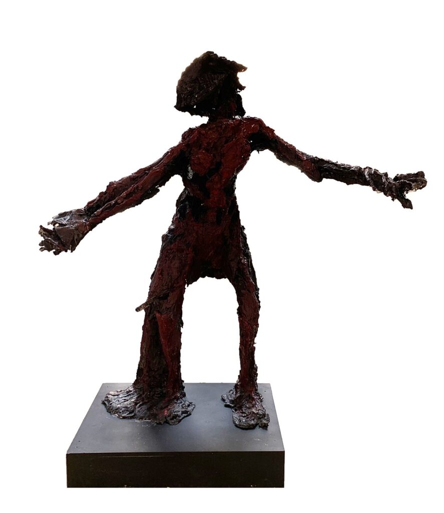 Becoming, by Javier Tovias, 2019, plaster and India ink