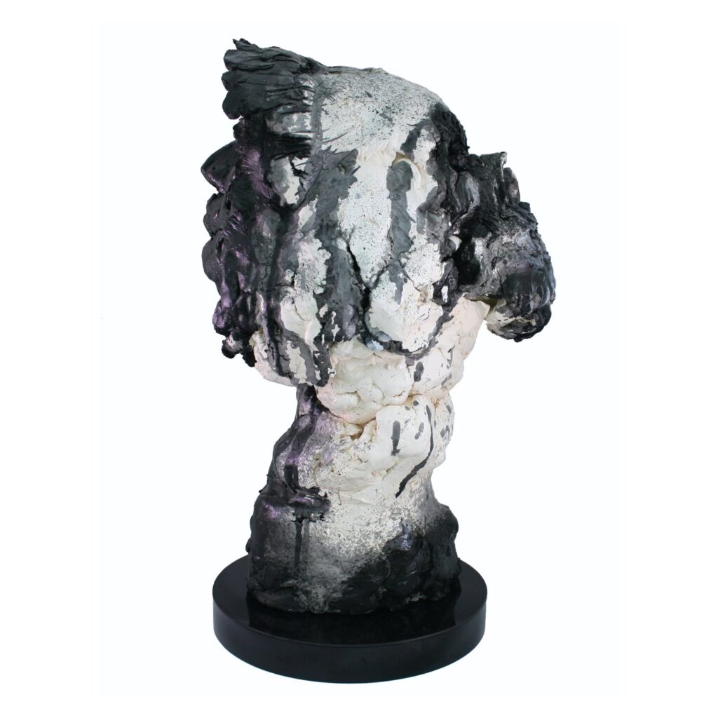 On Purity and Perception, by Tovias, 2019, ink on fired clay