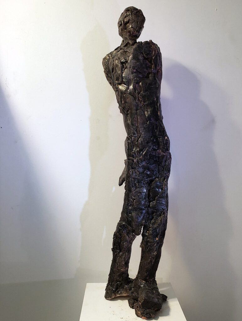 TTDNKH, by Javier Tovias, 2019, ink on fired clay