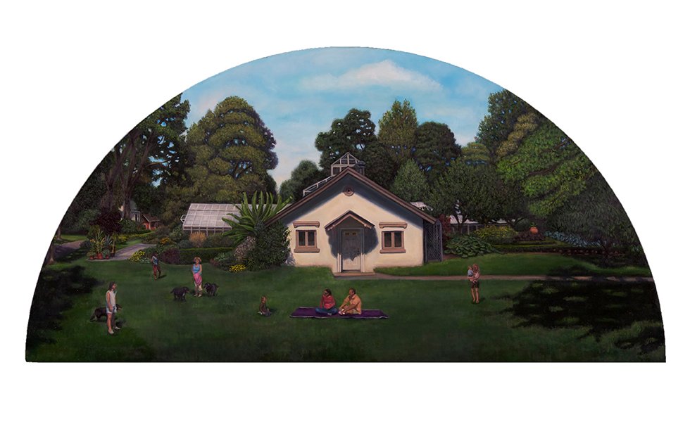 Preparing for a Picnic, by Annamarie Trombetta, 2019, oil on canvas