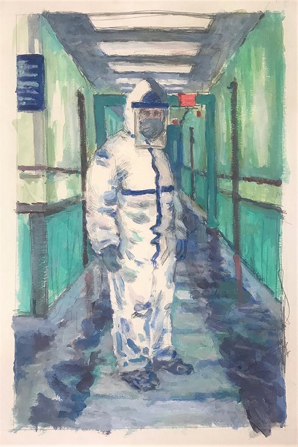 The Knight, by Boris Tyomkin, 2020, acrylic on paper