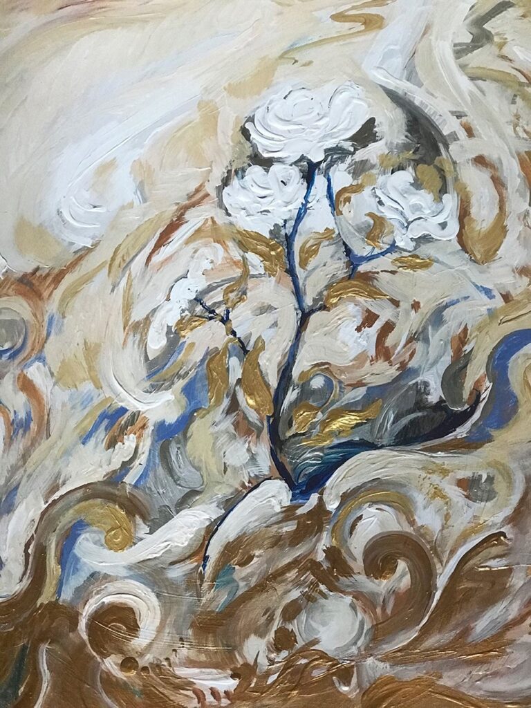 Life Emerging, by Elena Ulansky, 2020, acrylic on canvas