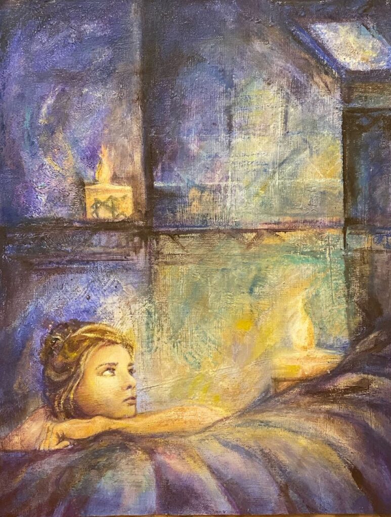 Moonlight, by Elena Ulansky, 2020, acrylic, oil, and pastel on canvas